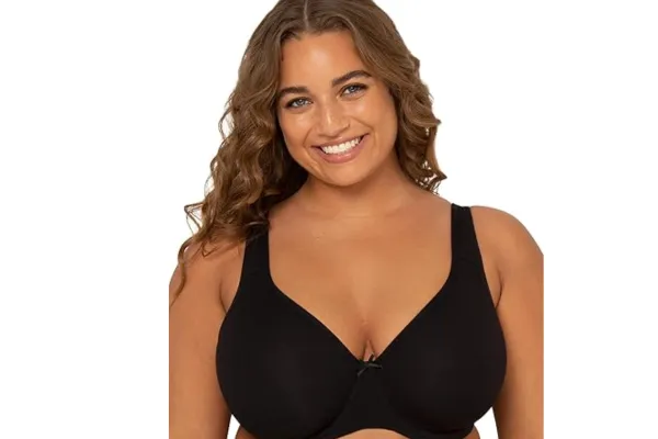 Fit For Me By Fruit of the Loom Women's Plus Size Cotton Unlined Underwire Bra-Pinch-Free Straps - Side and Back Smoothing
